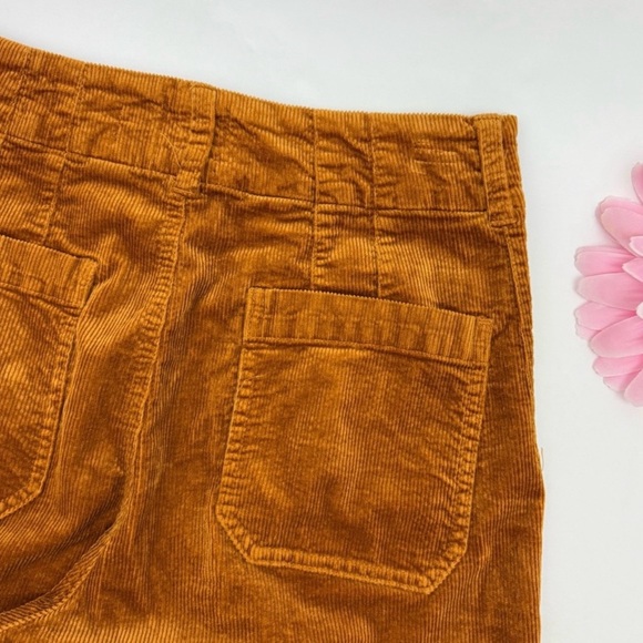 Maeve X Anthropologie Colette Cropped Wide-Leg Corduroy Trousers Bronze Mustard - Picture 9 of 13